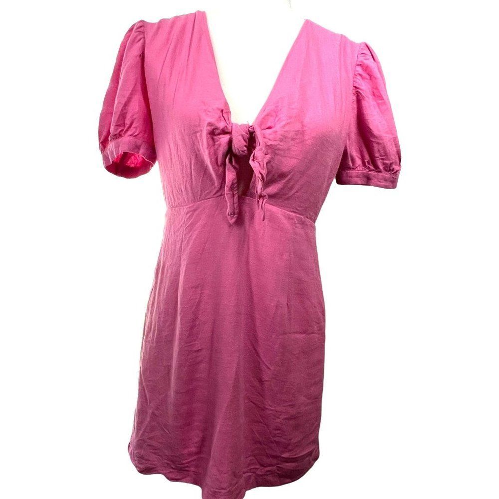 4SI3NNA Women Medium Pink Front tie Dress - Picture 2 of 7